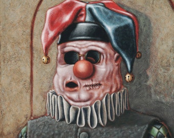 Lowbrow Pop surrealism limited edition art print by Pete Gorski titled: The Fool Knows Not of What He Speaks