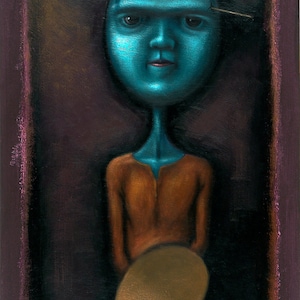 Lowbrow Pop Surrealism limited edition art print by Pete Gorski titled: Waiting For Inspiration