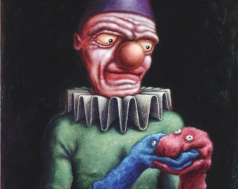 Lågkonsttryck i popsurrealism i begränsad upplaga av Pete Gorski med titeln: Förenaren