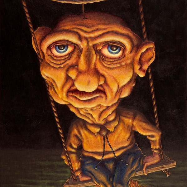 Lowbrow Pop surrealism limited edition art print by Pete Gorski titled: I'll Be Damned