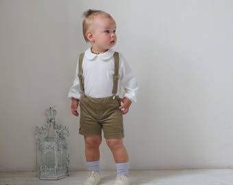 Baby boy wool shorts Toddler tweed shorts Baptism outfit Ring | Etsy