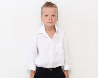 Boys natural linen shirt Toddler boy short sleeve shirt | Etsy