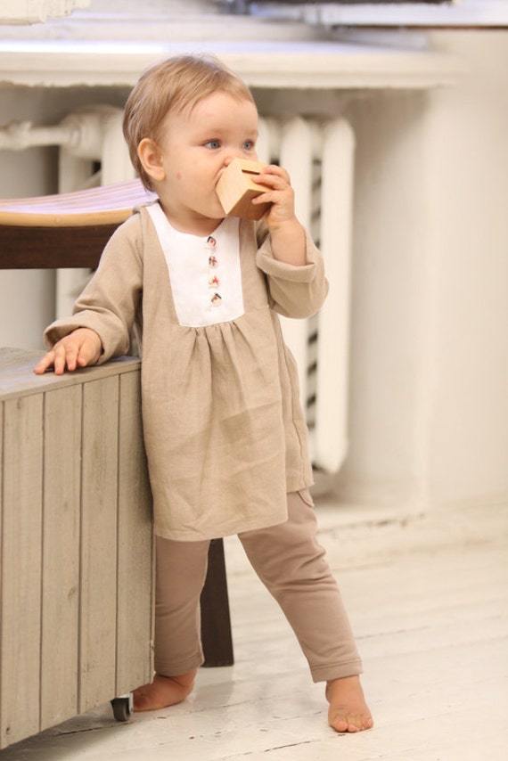 Items similar to Baby girl blouse Toddler girl linen blouse Long sleeve
