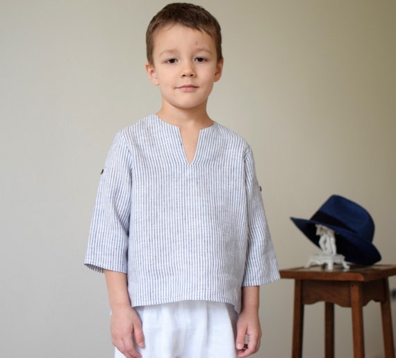 Boys Linen Shirt Toddler Boy White Shirt Ring Bearer Shirt Etsy