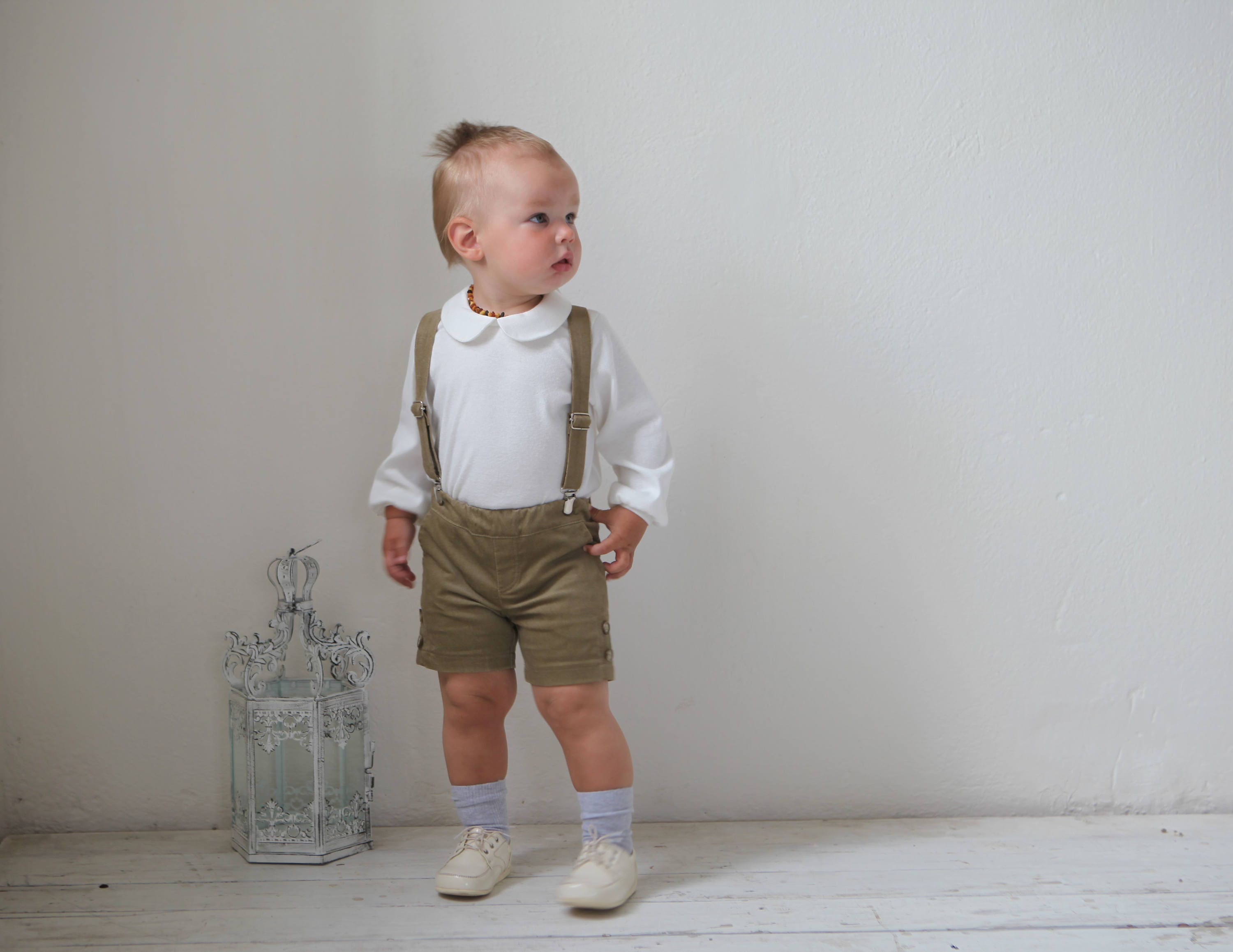 Baby boy suspender shorts Ring bearer outfit Toddler boy | Etsy