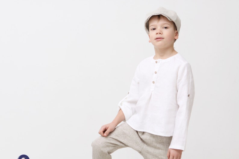 Boys Natural Linen Shirt Toddler Boy White Shirt Wedding Shirt Etsy