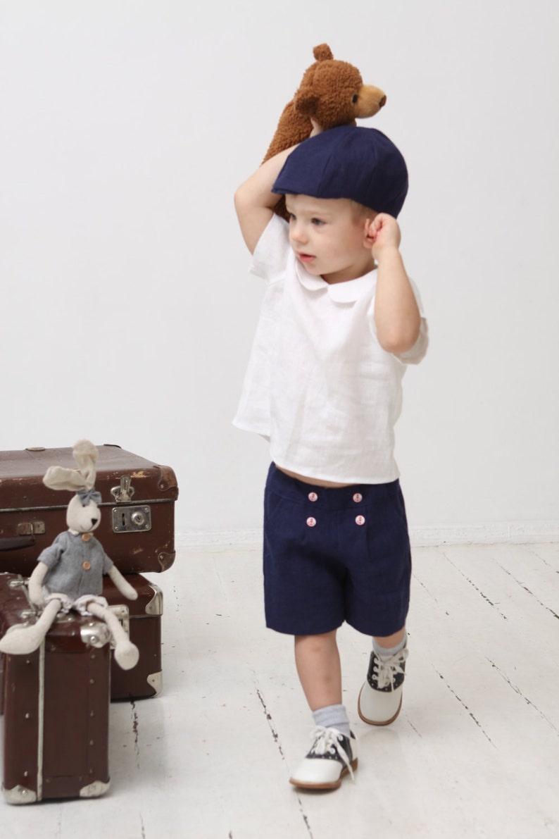 Baby boy shorts Toddler boys pants Linen shorts Nautical party Etsy