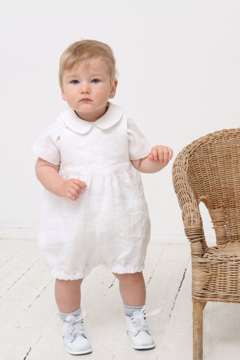 Baby linen romper Baby overalls Sailor romper Overall Baby boy Etsy