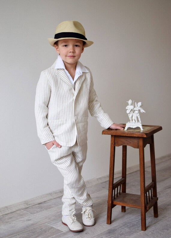 Boys suit Ring bearer outfit Boys blazer and pants set Boys Etsy