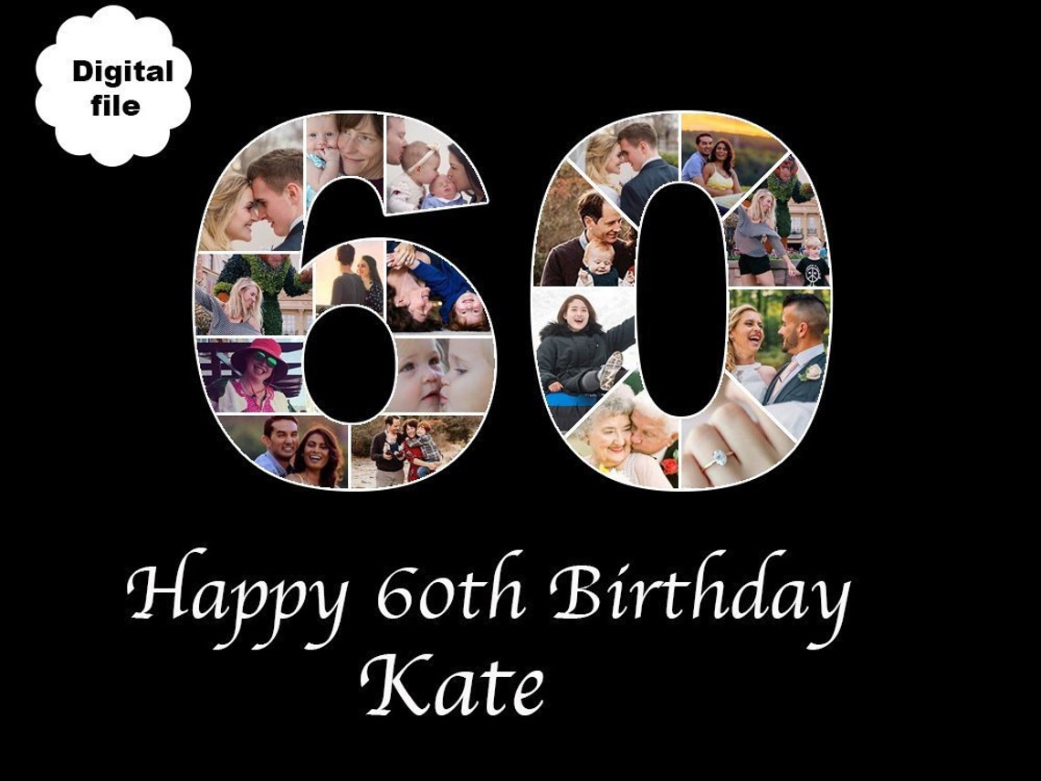 60th Birthday Gift for Dad 60th Birthday Photo Collage Gift Etsy