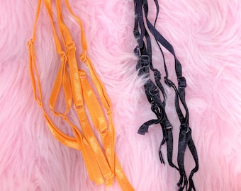 20 piece set Replacement adjustable Thin Long Stretch satin elastic bra straps Orange or purple Blue DIY spaghetti straps!