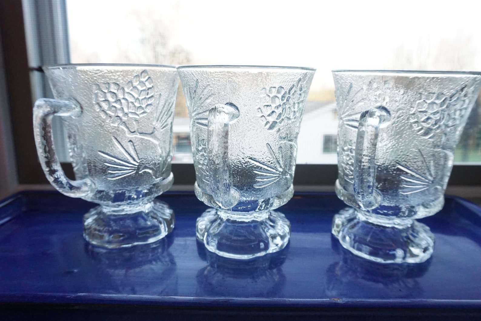 TIARA Exclusive Beautiful vintage clear glass tea cups new in Etsy