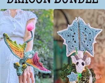 BUNDLE Wearable Haustier Dragon & Star Wings gehäkelt ANLEITUNG