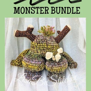 BUNDLE Bubble Butt Monster & Woodland add-on crochet PATTERN - Plushie or Bag