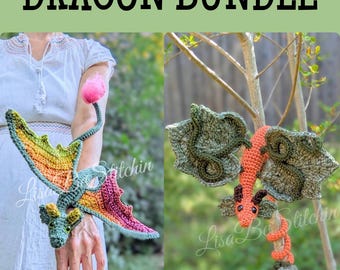 BUNDLE Wearable Pet Dragon & Pumpkin Wings crochet PATTERN