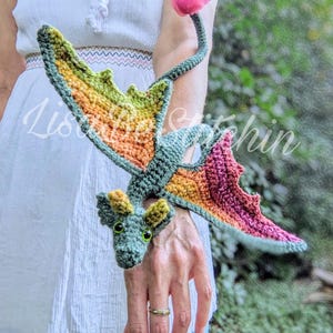 Crochet PATTERN Wearable Wrap Dragon