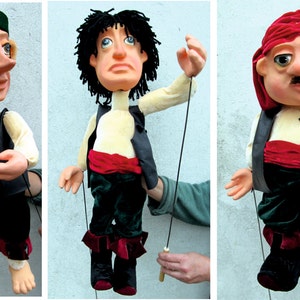 Rod professional Puppet. Town musicians of Bremen Puppets. Unique Puppet made to order