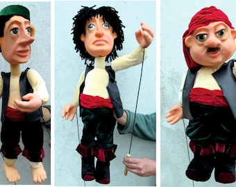 Rod professional Puppet. Town musicians of Bremen Puppets. Unique Puppet made to order