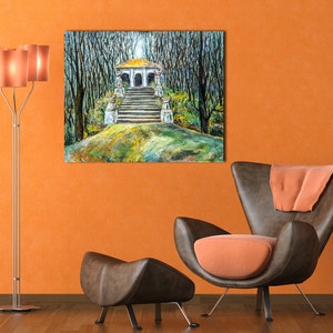 Italian yard - art painting wall decor home decor wall hanging wall art original painting impasto oil ready hang. Free shipping