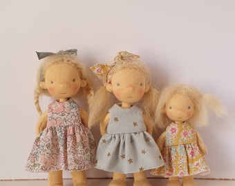 Personalized Dollhouse Dolls: Set of 3 Waldorf Inspired Dolls