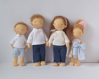Personalized Dollhouse Dolls – Handmade Family of 4, Poseable