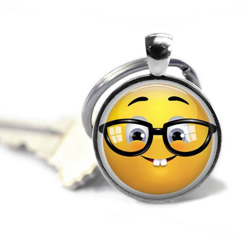 Emoji key chain Love emoji Poop emoji LOL emoji Nerd Etsy