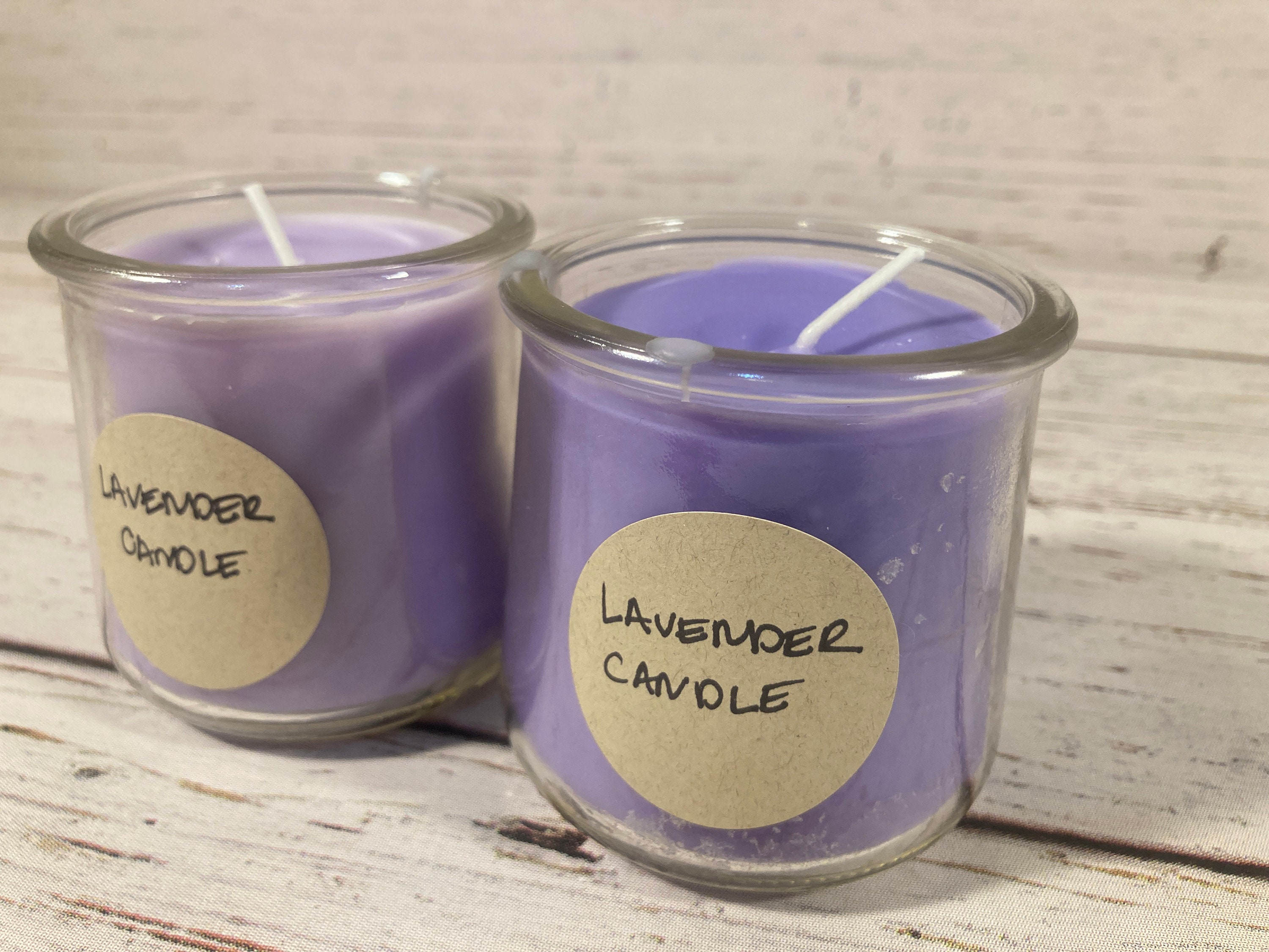 Lavender Scented Purple Soy Candle glass jar natural candle Etsy