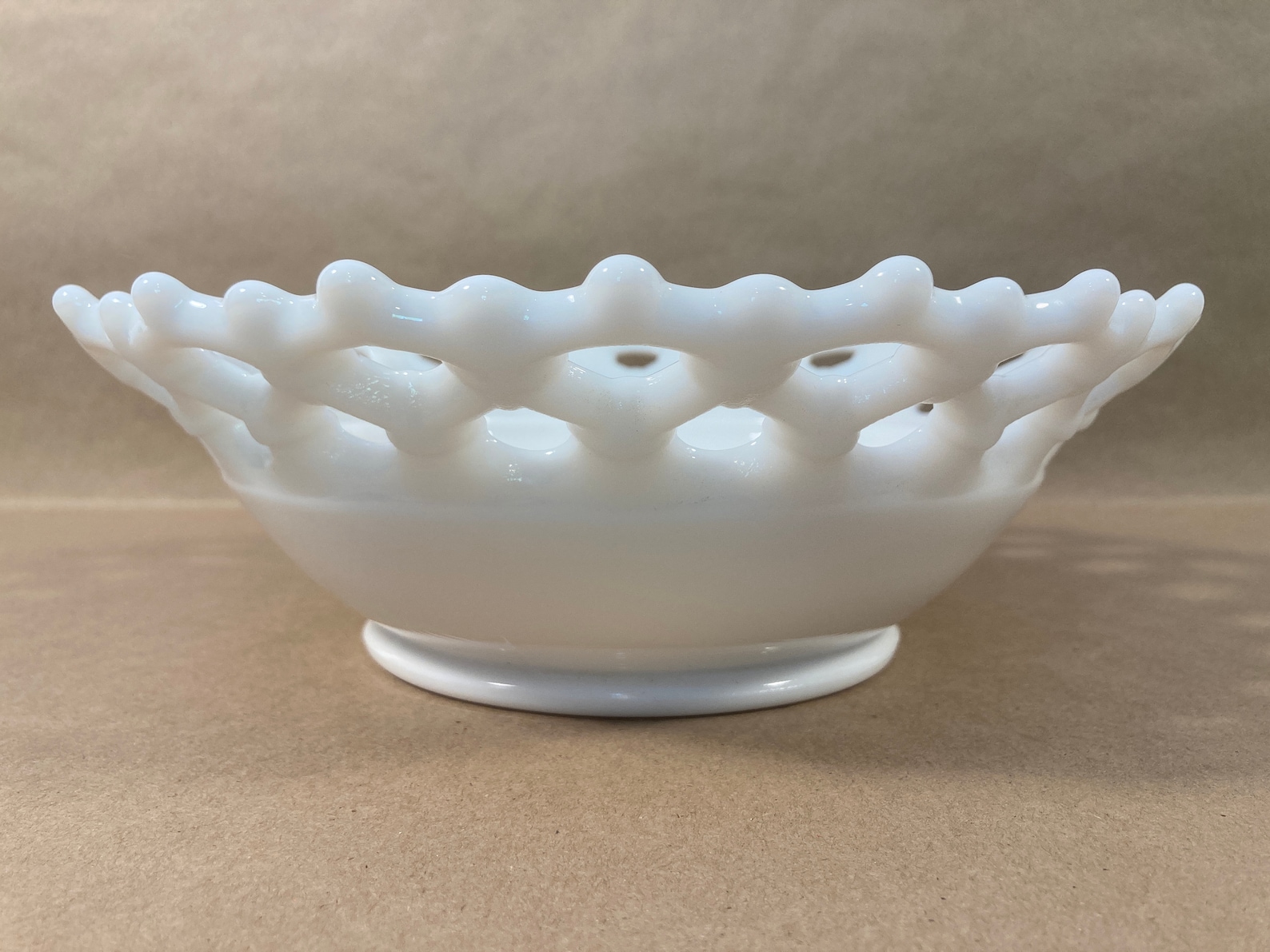 Vintage Milk Glass Bowl Westmoreland Doric Lace Edge Serving Etsy