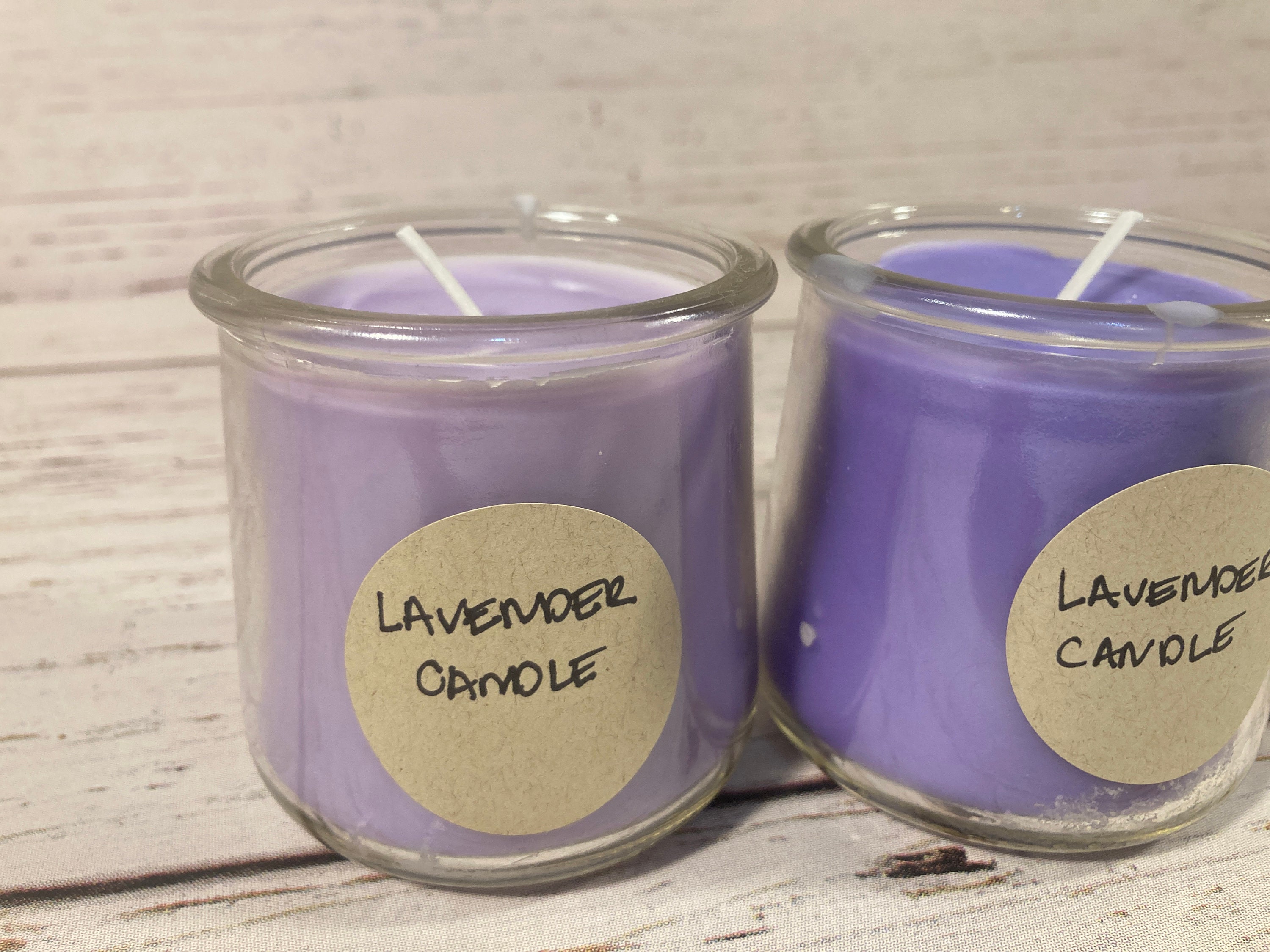 Lavender Scented Purple Soy Candle glass jar natural candle Etsy