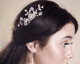 Kristall und Perle Hochzeit Haarkamm, Kristall und Perle Braut Haarkamm, Kristall und Perle Hochzeit Kopfschmuck, Rowan Hochzeit Haarkamm
