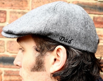 Personalised Custom Dad/Grandad Flat Cap, Father&#39;s Day gift, Peaky Blinders Cap,  Vintage style cap, Gifts for men, Men&#39;s Accessories