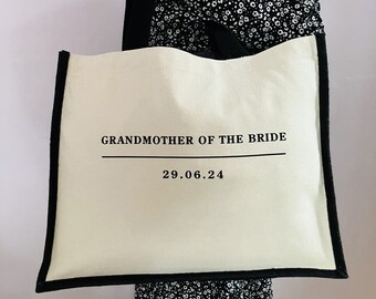 Bolso de mano personalizado para la abuela de la novia o del novio: recuerdo de boda