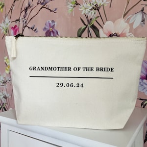 Personalised Custom Grandmother of the Bride Make Up Bag, Personalised Custom Grandmother of the Groom Make Up Bag, Gifts for Grandmothers