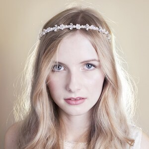 Crystal and Pearl Wedding Tiara, Crystal and Pearl Bridal Tiara, Crystal and Pearl Wedding Headband, Francesca Wedding Tiara