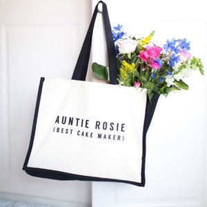 Borsa zia personalizzata personalizzata, regalo zia, regalo per zie, regalo per sorella, borsa della spesa, regalo personalizzato, regali stampati personalizzati