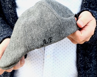 Personalised Custom Flat Cap, Initials Flat Cap, Name Flat Cap, Peaky Blinders Cap,  Vintage style cap, Gifts for men, Men's Accessories