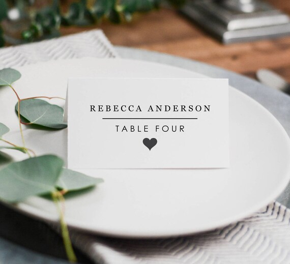 Rustic Wedding Place Card Farmhouse Printable Template Diy Etsy