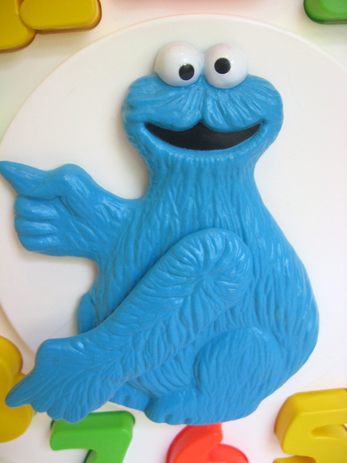 Vintage Cookie Monster Clock Toy 1982 Sesame Street Child Etsy