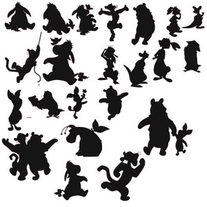 25 silhouetten voor Poeh Iejoor Knorretje en meer Digitale download in meerdere formaten