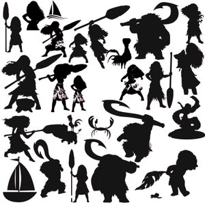 Moana Silhouetten SVG PDF DXF pdf gsp png download