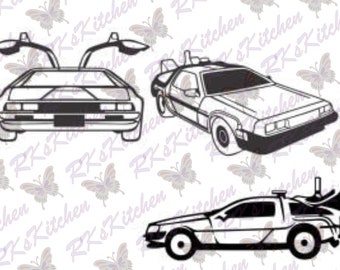 3 Files Back to the future Delorean SVG PDF DXF pdf gsp png download