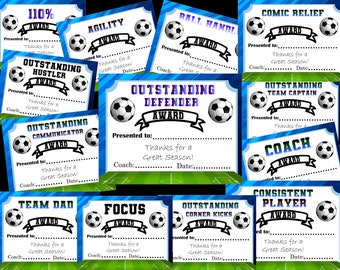 Soccer certificates end of season participation awards