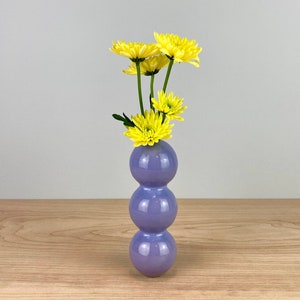 Purple ceramic bud vase image 1
