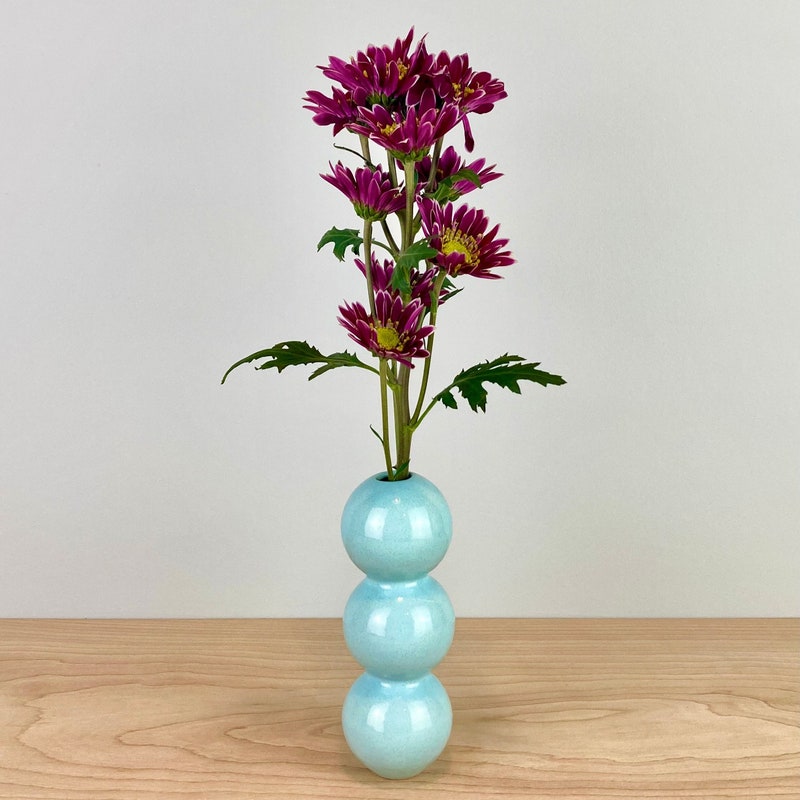 Blue Short Ceramic Vase - Etsy