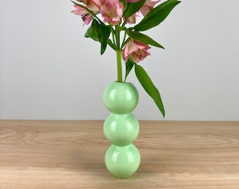 Mint green ceramic bud vase