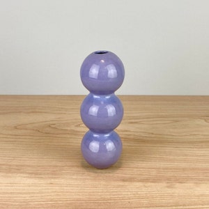 Purple ceramic bud vase image 2