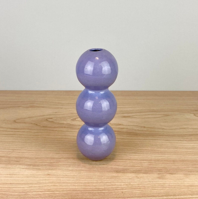 Purple ceramic bud vase image 2