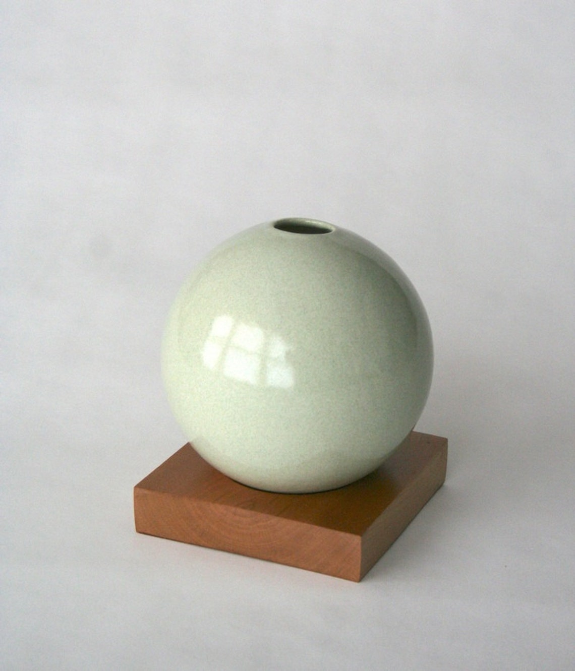 Grey Vase Ceramic and Wood Vase Ceramic Vase Flower Vase - Etsy