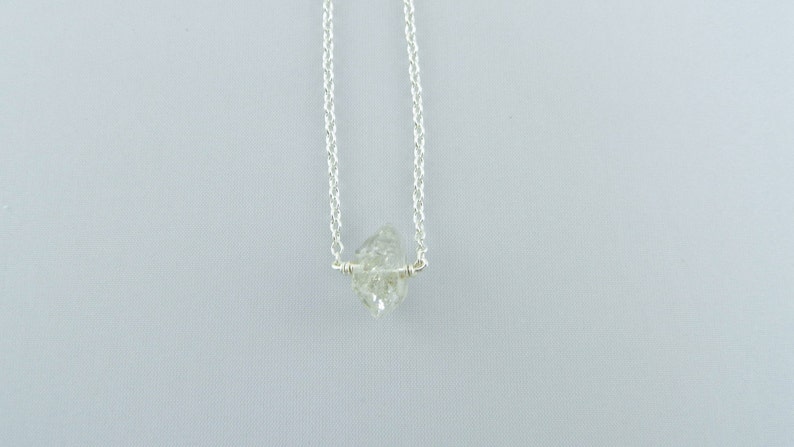 Herkimer Diamond Necklace Bridal Party Jewelry Tiny Necklace Gift for her Gemstone Necklace Sterling Silver Necklace Floating Necklace