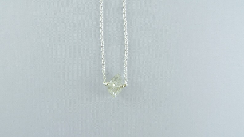 Herkimer Diamond Necklace Bridal Party Jewelry Tiny Necklace Gift for her Gemstone Necklace Sterling Silver Necklace Floating Necklace